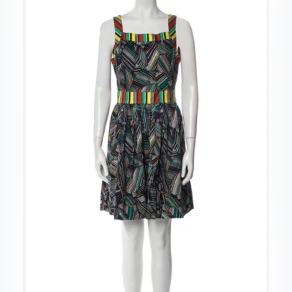 Duro Olowu Printed Cotton Mini Dress | Black/Multi | Size 6